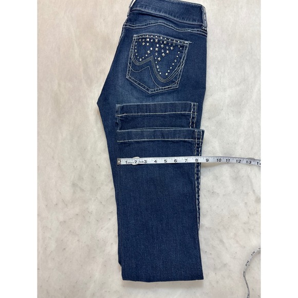 Wrangler Premium Patch Bootcut Jeans Women Dark Wash Embellished Pockets Sz 9x36 - Picture 12 of 12